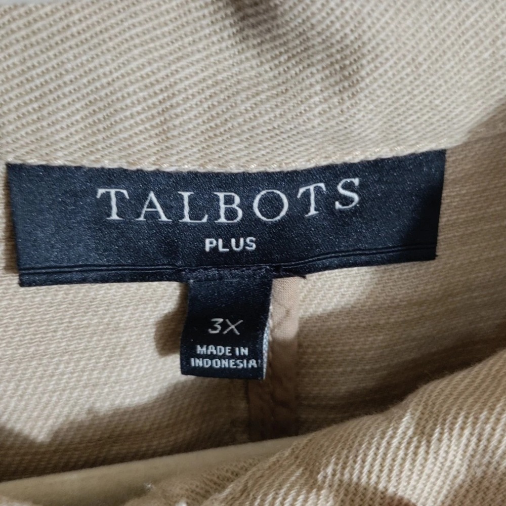 Talbot's Band Collar Jacket Cotton Plus size 3X - Picture 3 of 7